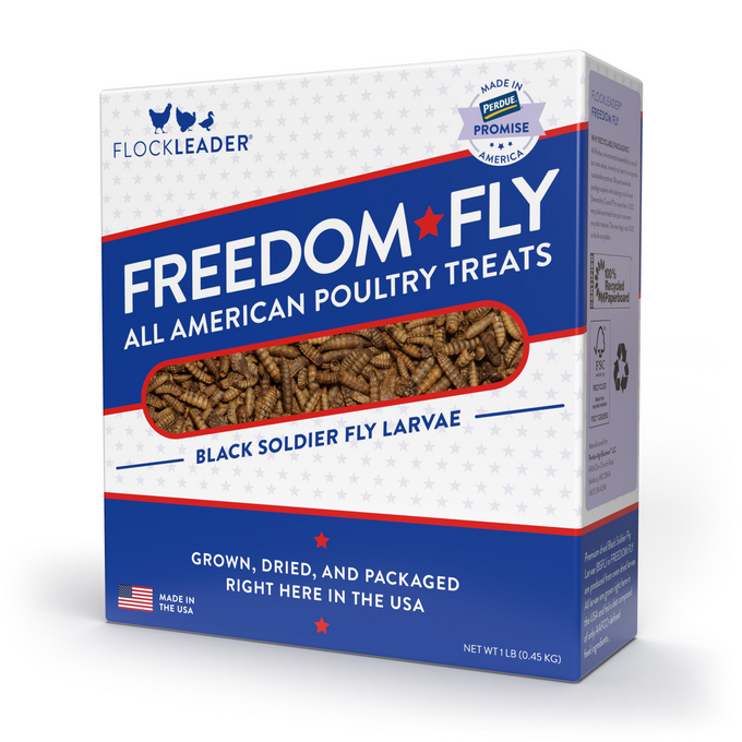 FREEDOM FLY - All American Dried Black Soldier Fly Larvae Poultry Treats, Made in USA